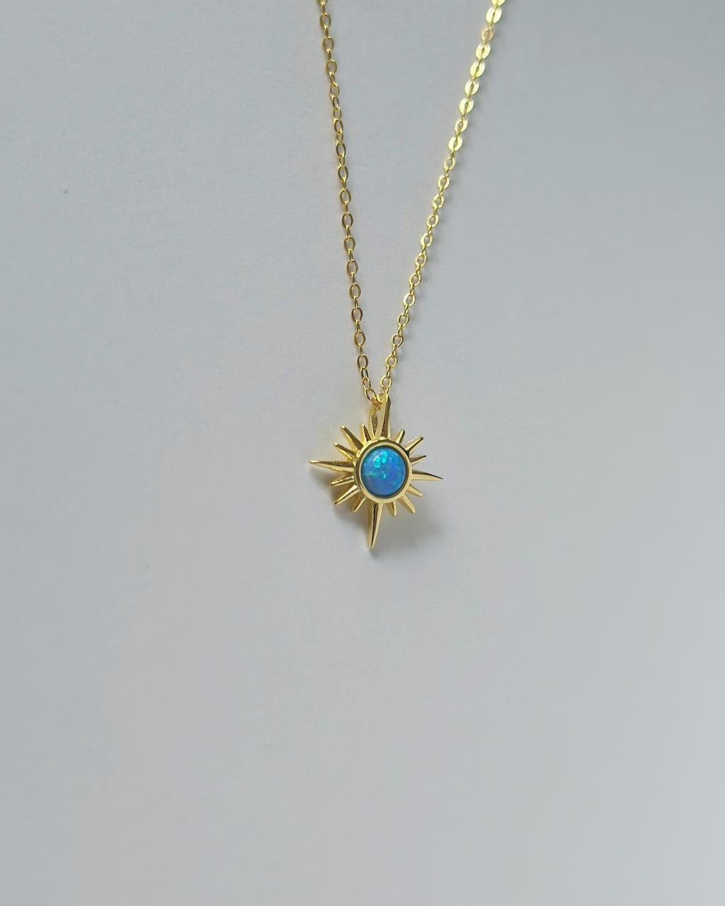 Blue Opal Sun Necklace