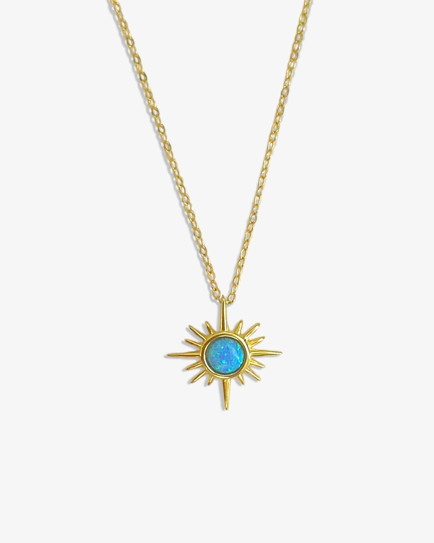 Blue Opal Sun Necklace