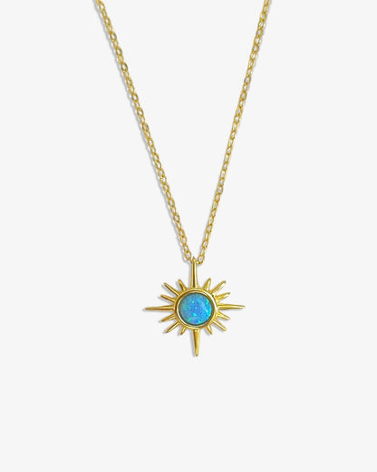 Blue Opal Sun Necklace