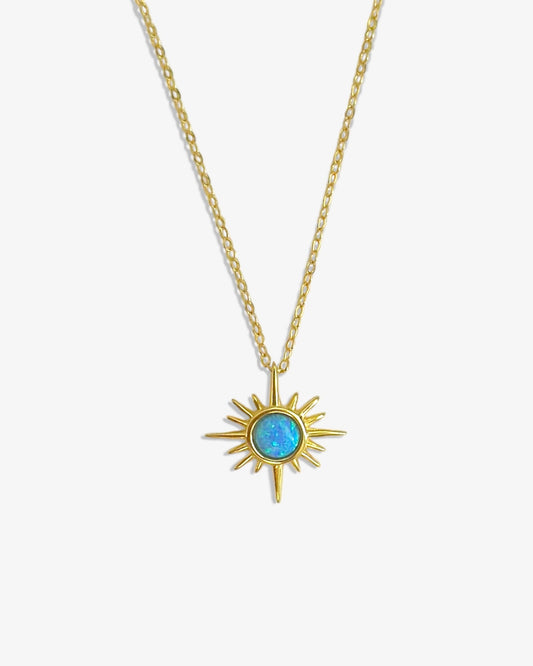 Blue Opal Sun Necklace