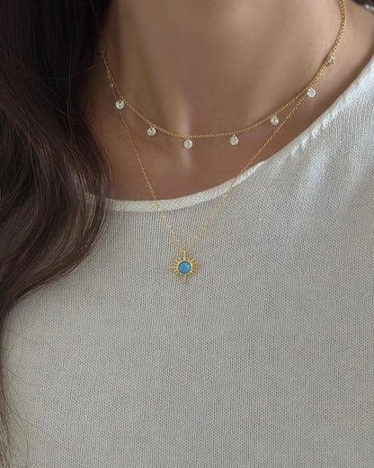 Blue Opal Sun Necklace