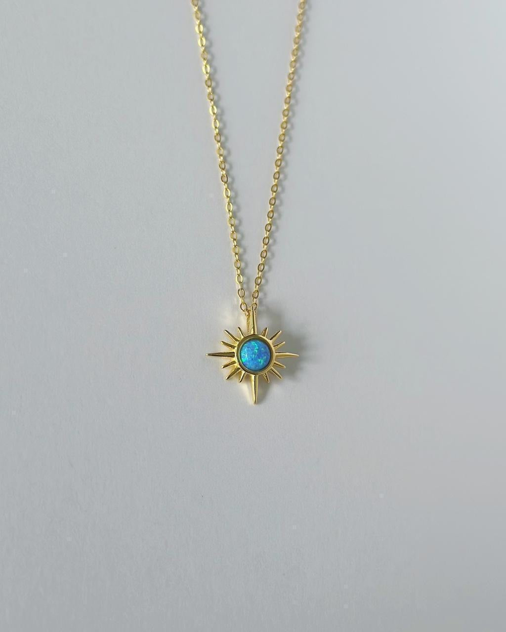 Blue Opal Sun Necklace
