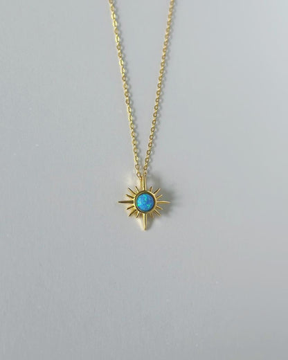 Blue Opal Sun Necklace