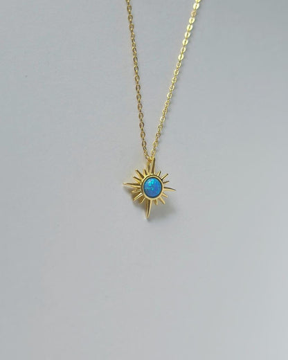 Blue Opal Sun Necklace