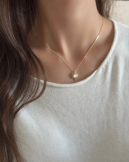 Moonstone Sun Necklace