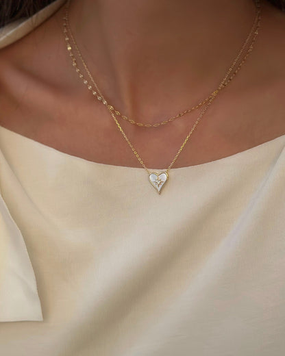 Pearl Heart Gem Necklace