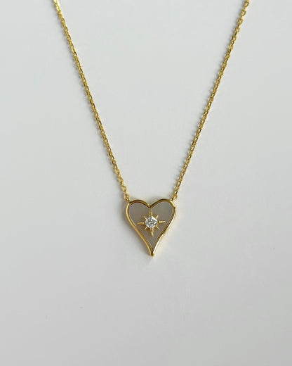 Pearl Heart Gem Necklace