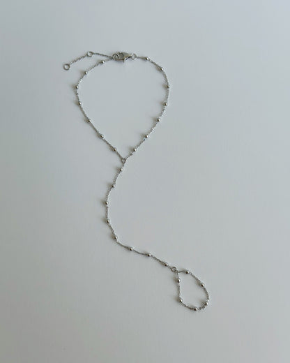 Silver bead hand chain