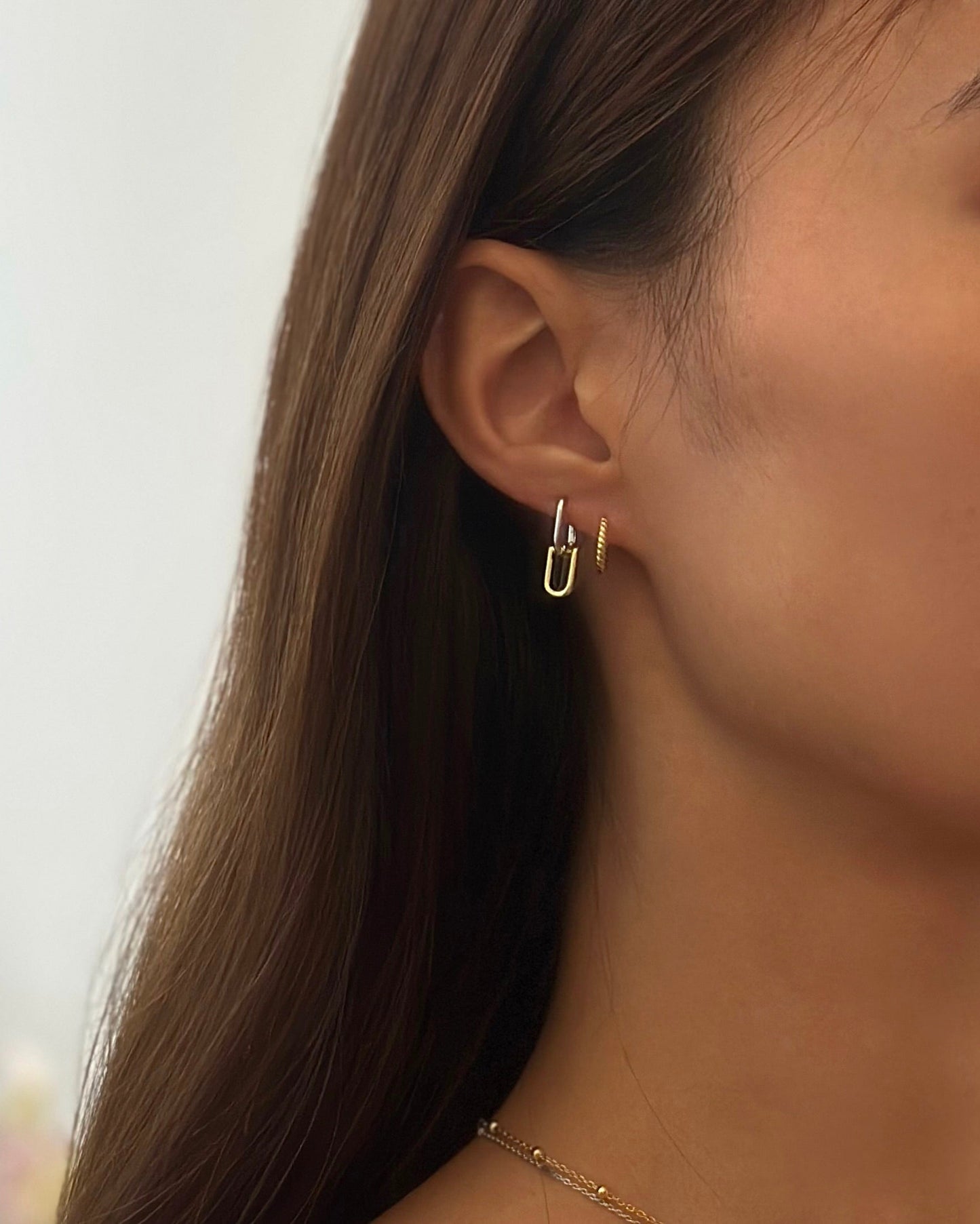 Two Tone Bar Hoops
