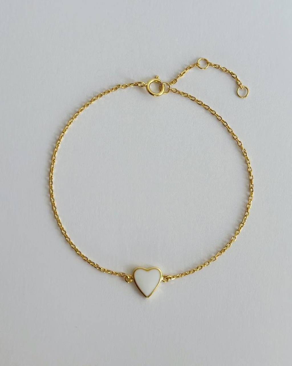 Enamel Heart Bracelet