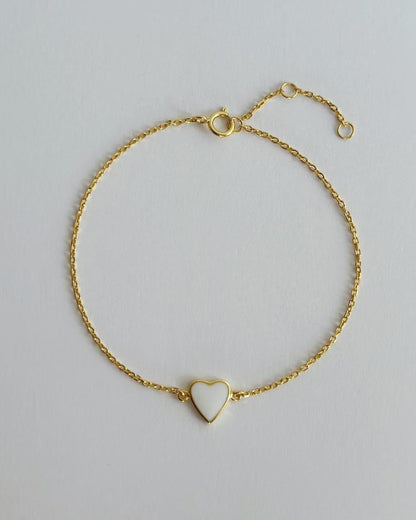 Enamel Heart Bracelet